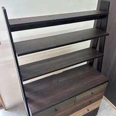 ニトリ シェルフラック 収納チェスト付きの画像