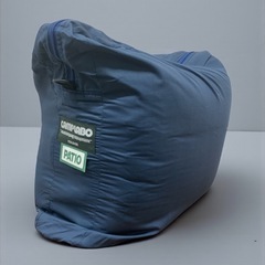 2.寝袋 CAMP LABO PATIO ネイビー チェック柄 ファスナー連結可能 中古品販売 10Dの画像