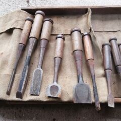 ②大工さんが使っていた大工道具　ノミ17本の画像