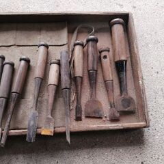 ②大工さんが使っていた大工道具　ノミ17本の画像