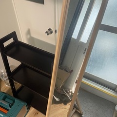 本棚と姿見セットの画像