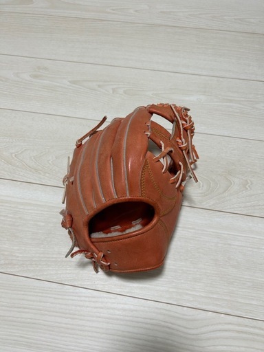 硬式ボール用　内野手用　グローブ　オレンジ