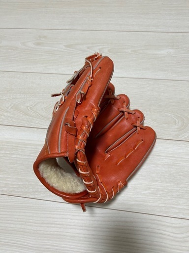 硬式ボール用　内野手用　グローブ　オレンジ