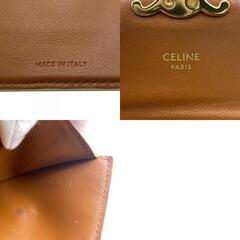 セリーヌ CELINE 三つ折り財布 トリオンフ スモールフラップ ウォレット コンパクトウォレット ホワイトの画像