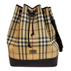 バーバリー BURBERRY ハンドバッグ ノバチェック 巾着 ベージュの画像