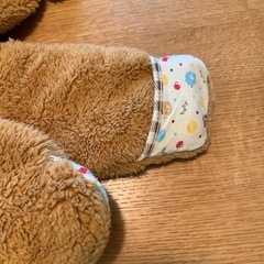 もこもこロンパース　クマ耳フード付き　60〜70の画像