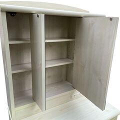 美品 JKプラン 化粧台 収納 椅子 スツール付き 三面鏡 ドレッサー コンセント付き の画像