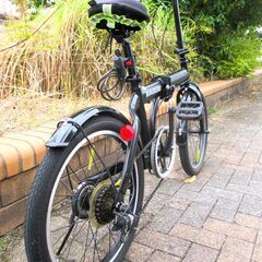 中古自転車 BAGGIO ミニサイクル 折り畳み 自転車 6段変速 20インチ ブラック 通勤 通学 近所のお出掛けなどにの画像
