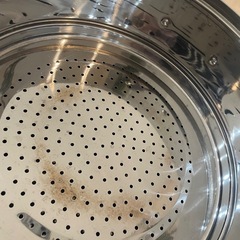 ステンレス製 ガラス蓋 付 2段 蒸し器 の画像