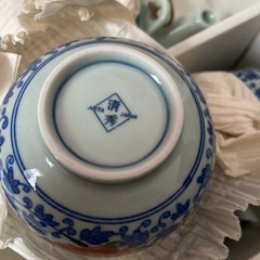 新品　有田焼　唐草牡丹　茶托付番茶器揃　5客　湯呑みセットの画像