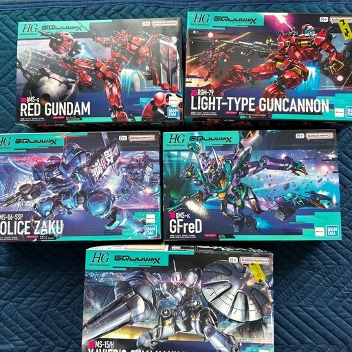 ガンプラ　ジークアクス　ゲルググ（スガイ機）　赤いガンダム　軽キャノン　ジフレド　エグザベ専用ギャン　軍警ザク