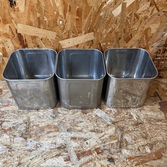 C(7604) ユキワ 深型 角キッチンポット 3個セット ステンレス 16.5㎝ 業務用 厨房用品 飲食店 店舗用の画像