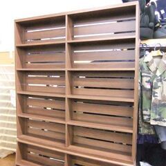 本棚 幅120×奥30×高199 ベガコーポレーション 棚 収納棚 マガジンラック ブラウン 茶系 札幌市厚別区 厚別店の画像