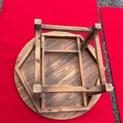 丸テーブル　木製　ちゃぶ台　レトロの画像