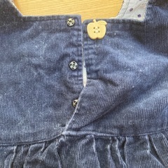 女児100サイズ相当・ハンドメイドワンピース(ネイビー)の画像