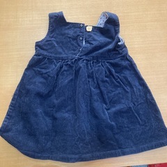 女児100サイズ相当・ハンドメイドワンピース(ネイビー)の画像