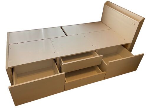 極美品 ニトリ 4収納 シングルサイズ ベッドフレーム ホワイト