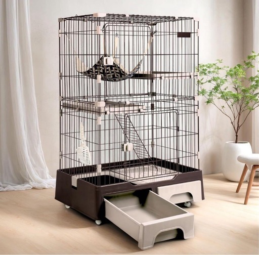 【美品】キャットケージ 2段