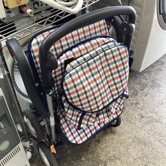 万代店　シルバーカーTacaoF  ブレーキ付き チェック柄 ベージュ系 歩行補助の画像
