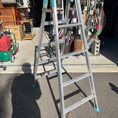 アルインコ ALINCO はしご兼用 脚立 GKN-150S E-G 脚立高さ：1.41m はしごの長さ2m98cm 中古品 ④の画像