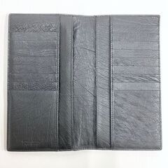 NR41　br6266tm【BOTTEGA VENETA】オーストリッチ レザー二つ折り長財布 ブラック  316005の画像