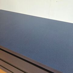 未使用訳あり 全段スライドレール付 コンプリートチェスト ローチェスト 幅120 3段 タンス モダン 収納 引き出し 濃紺 青 ブルーの画像
