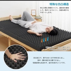 1.2回使用　高反発マットレス シングル 三つ折り 極厚10cm の画像