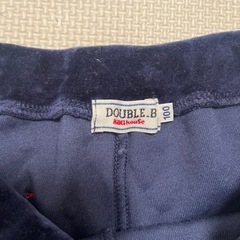 【お譲り先決定】100 ミキハウス ベロアパンツ ネイビーの画像