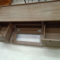 リユースのサカイ栃木店★ジモティ割あり★  TV台 ブラウン×木目 W117.5×D42×H39.5 クリーニング済み TC11277の画像
