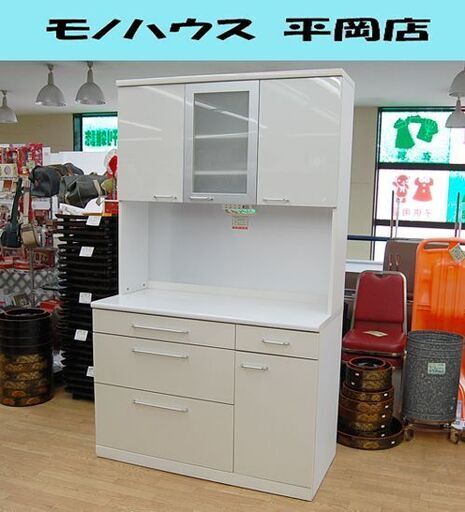NITORI レンジボード 幅120×奥55×高201cm コルト エナメル 食器棚 キッチン収納 ニトリ 札幌市 清田区 平岡