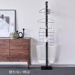山崎実業(Yamazaki) 折り畳み 室内物干し ブラック 受け渡し予定者決まりましたの画像