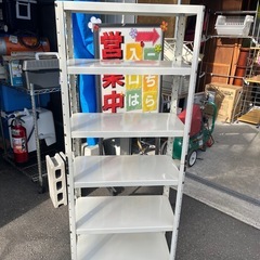 スチールラック オープンラック 棚6段 収納家具 棚板 W600 D300 H1460 少し歪みあり！ 中古現状渡し！ ④の画像