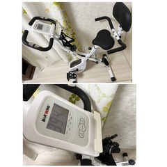 (お取引相手決定)まとめてお取引で格安(①リクライニングソファーベッド白②リクライニングソファーベッド茶③エアロバイク④冷温庫⑤インク切れの為、完全動作未確認のブラザーのプリンター)4500円の画像