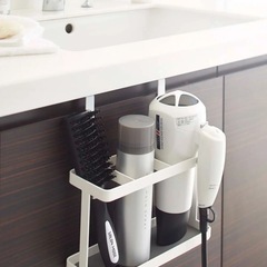 TOWER 山崎実業 ドライヤー&ヘアーアイロンスタンド タワー ホワイトの画像