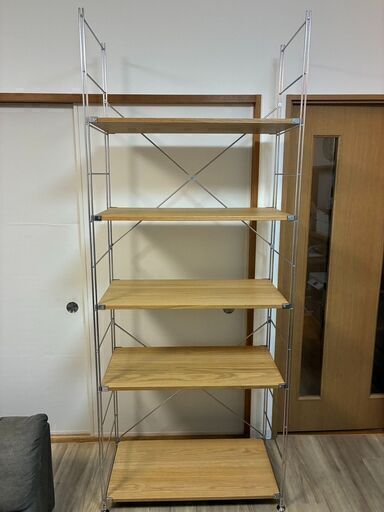 無印良品 ステンレスユニットシェルフ‼️ オーク材 棚セット 特大 販売済み