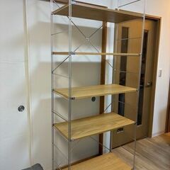🌟無印良品🌟 ステンレスユニットシェルフ‼️ オーク材 棚セット 特大の画像