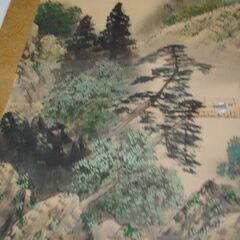 [1644] 掛け軸 山水画 松峰作 古美術 日本画 風景の画像