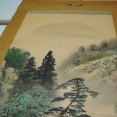 [1644] 掛け軸 山水画 松峰作 古美術 日本画 風景の画像