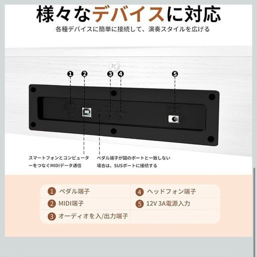 電子ピアノ 88鍵盤 木製 電子 ピアノ 88鍵 Digital Piano 初心者 子供 MIDI対応 ペダル付き スタンド アダプ