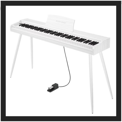 電子ピアノ 88鍵盤 木製 電子 ピアノ 88鍵 Digital Piano 初心者 子供 MIDI対応 ペダル付き スタンド アダプター付 日本語説明書 白