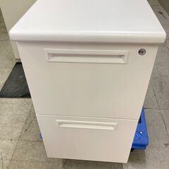 中古　美品　脇机　サイドワゴン　デスクサイドワゴン　サイドキャビネット　2段　鍵付　ホワイト　愛知県 一宮市 名古屋 稲沢 江南 岩倉 岐阜 羽島 各務ヶ原 三重 愛知 グッドプライス一宮の画像