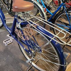 J1685【リユースのサカイ柏店】asahi　アサヒサイクル　シティサイクル　LAPIS　オートライト　ブルー★店頭にて試乗可★ 簡易クリーニング済　　 中古自転車 　流山市  松戸市 我孫子市 鎌ヶ谷市 船橋市 守谷市 取手市　の画像