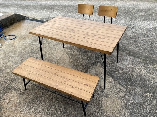 使用頻度少　ダイニングテーブル　長椅子　椅子2脚　セット　分解できます！