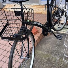 【リサイクルショップどりーむ天保山店】No.515　自転車　26インチ　6段切替・カゴ付き🎵　ライト無し😢の画像
