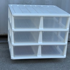 商談中】無料で！プラケース◇プラチェスト◇3段◇押入れ収納ケース◇差し上げますの画像