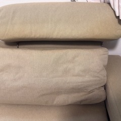美品　無印良品 2人掛けソファ ヘッドレスト付き脚付き の画像