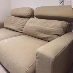 美品　無印良品 2人掛けソファ ヘッドレスト付き脚付き の画像