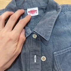 女児110サイズ・シャツワンピース(デニム風)の画像