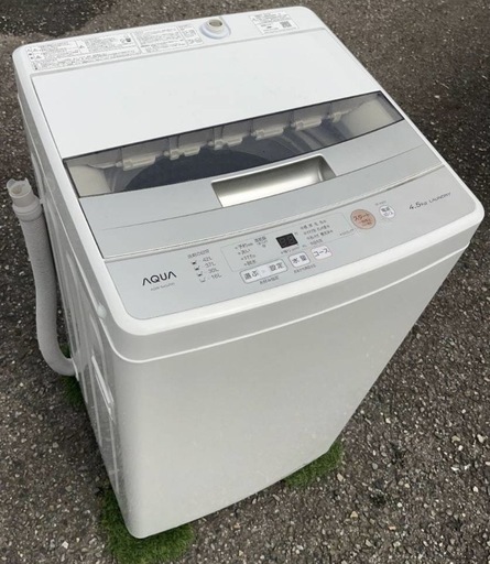 配達設置無料 アクア 洗濯機 4.5kg 高濃度クリーン浸透 風乾燥機能付き