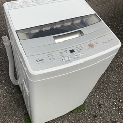 配達設置無料 アクア 洗濯機 4.5kg 高濃度クリーン浸透 風乾燥機能付き2021年製の画像